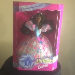Birthday Barbie Doll African American Dress 1994 Mattel Original Box
